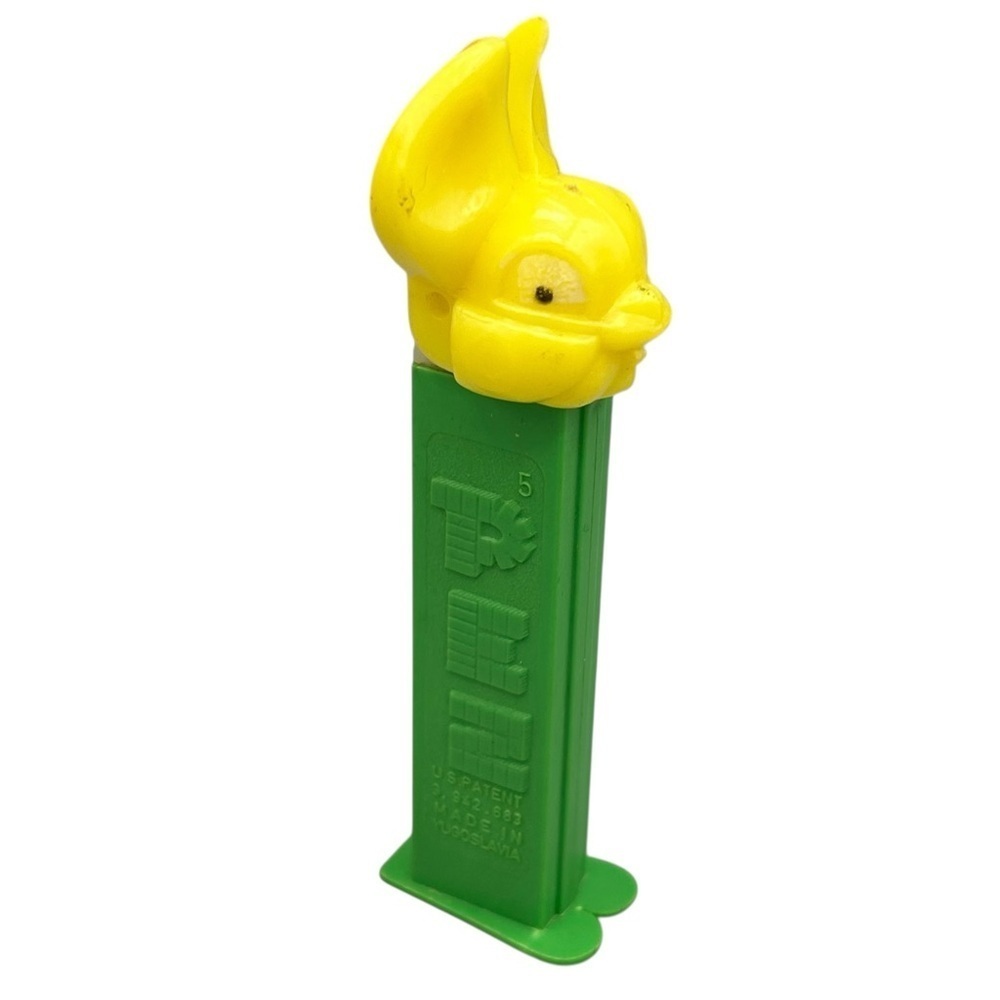 Vintage PEZ Mouse Dispenser Yellow Green Yugoslavia Collectible - Picture 4 of 7